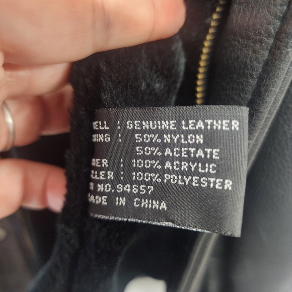 Max USA Womens Y2K Black Faux Fur Lined Genuine Leather Full Length Jacket Sz M‎ - Picture 12 of 15